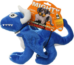 MIGHTY- Blue Dragon - Squeaker-Multiple Layers. Made Durable, Strong & Tough. Interactive Play (Tug, Toss & Fetch). Machine Washable & Floats