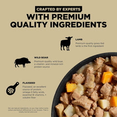 Go! Solutions Carnivore, Grain-Free, Protein Rich Wet Dog Food, Shredded Lamb and Wild Boar, 12.5 oz