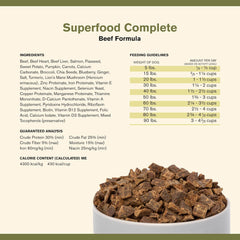 Superfood Complete, Adult Dog Food, Air-Dried, High Protein, Zero Fillers, Superfood Nutrition by Katherine Heigl (Beef Formula)