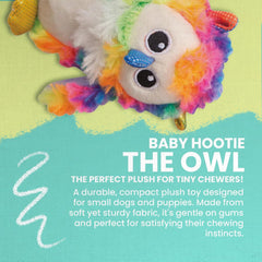 Snugarooz Baby Hootie The Owl Dog Toy Dog Toy with Repair Patch – Soft Plush for Engaging –Crinkle & Squeak – Endless Fun for Small Dogs and Puppies