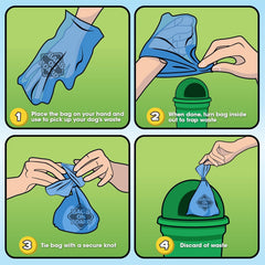 HERO PET Dog Poop Bags | Strong, Leak Proof Dog Waste Bags | 9 x14 Inches, 315 Blue Bags