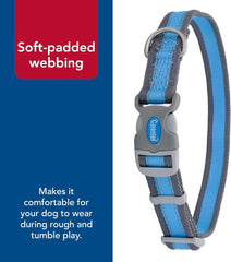 Coastal Pet - Pro - Reflective Adjustable Dog Collar, Bright Blue with Grey