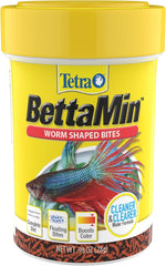 Tetra BettaMin Worm Shaped Bites, Complete Diet For Bettas
