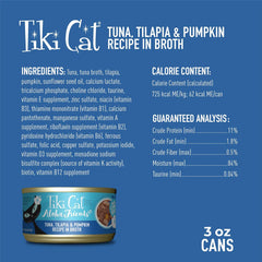 Tiki Cat Aloha Friends, Tuna, Tilapia & Pumpkin, Grain-Free & High Moisture, Wet Cat Food for All Life Stages