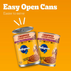 Pedigree Chopped Ground Dinner Adult Canned Soft Wet Dog Food, Filet Mignon Flavor, 13.2 oz. Cans (12 Count, Pack of 1)