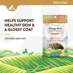 NaturVet Scoopables Omega-Gold Anchovy Oil & Salmon Supplement For Dogs and Cats - Supports Healthy Skin & Coat Plus DHA, EPA, Omega-3, & Omega-6 - Anchovy & Salmon Flavored For Dog and Cat