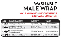 Simple Solution Absorbent Male Wraps with Leak Proof Fit | Excitable Urination, Incontinence,1 Reusable Dog Diaper Per Pack,Whites & Tans