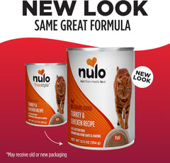 Nulo Turkey & Chicken Pate Wet Canned Cat Food, 12.5 Ounce (Pack of 12)