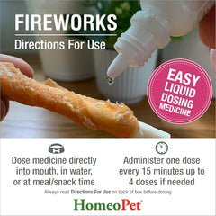 HomeoPet Fireworks, Safe and Natural Loud-Noise-Anxiety Calming Supplement for Cats, Dogs, and Other Small Animals, 15 Milliliters