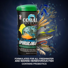 Cobalt Aquatics Spirulina Flakes with Blue Flakes, 0.5 oz - Premium Fish Food for Health & Vitality - Perfect for Freshwater & Marine Aquariums