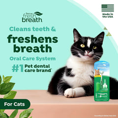TropiClean Fresh Breath Toothbrush and Toothpaste Kit for Cats, Teeth Cleaning Kit for Plaque & Tartar Removal
