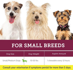 Canine Aspirin for Dogs | Fast Pain Relief | Small to Medium Dogs | Liver Flavor | 75 Chewable Tablets