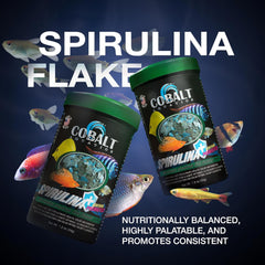 Cobalt Aquatics Spirulina Flakes with Blue Flakes, 1.2 oz - Premium Fish Food for Health & Vitality - Perfect for Freshwater & Marine Aquariums