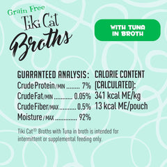 Tiki Cat Born Carnivore Broths, Tuna Recipe, Hydration and Flavor Supplement Cat Food Topper