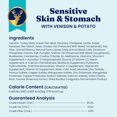 Solid Gold Dry Dog Food for Sensitive Stomachs - Grain Free & Gluten Free w/Venison, Pumpkin & Probiotics for Gut Health & Digestion - Sensitive Stomach Dog Food for All Ages - Nutrientboost 22-lb