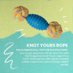Snugarooz Knot Yours Rope Dog Toy - Multi-Textured Braided Rope with Rubber Center - Durable Chew & Fetch Toy for Dogs of All Sizes - Made from Recycled Materials