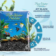 Jet Black Aquarium Gravel - 5 lbs - Non-Toxic, Colorfast, Vibrant Substrate for Aquariums, Terrariums, Ponds & Crafts