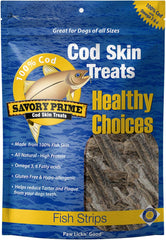 Savory Prime Cod Skin Fish Strips , All Breed Sizes
