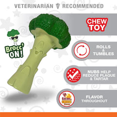 Nylabone Broccoli Power Chew Toy for Dogs, Dog Toys for Aggressive Chewers, Bacon & Cheese Flavor, Large Dogs - Up to 50 lbs, 1 Count