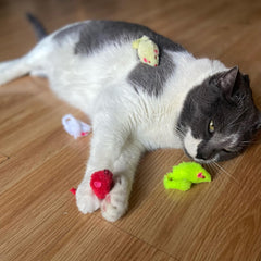 SPOT Colored Plush Mice Cat Toy - Rattle and Catnip Toy for Indoor Cats and Kittens - Bright Colored Classic Toy for Batting and Chasing Around - Fun Entertainment for Hours - 4.5inch Assorted 4-Pack