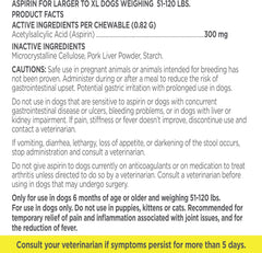 Canine Aspirin for Dogs | Fast Pain Relief | Large to X-Large Dogs | Liver Flavor | 120 Chewable Tablets