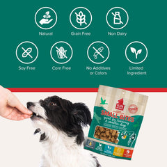 Plato Pet Treats Air Dried Small Bites Dog Treats, Natural Bite Sized Real Meat & Duck, Grain Free & High Protein, Made in the USA