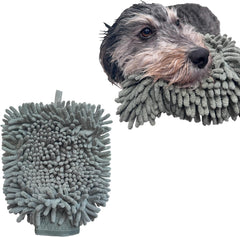 SPOT Clean Paws Chenille Microfiber Dog Towel Mitt - Super Absorbent, Quick-Drying, Washable, Double-Sided Glove for Wet Paws & Body, Durable, Odor-Free, Gently Massages & Dries, 9.5in x 7in