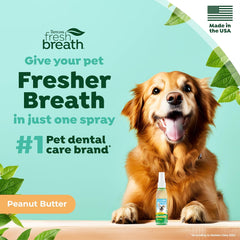 TropiClean Fresh Breath Spray for Dogs & Cats | Peanut Butter Flavored |