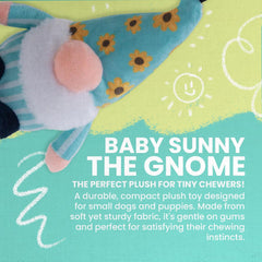 Snugarooz Baby Sunny Small Gnome Plush Toy with Repair Patch – Gentle and Durable Squeaky Dog Toy for Small Breeds – Ideal for Biting and Play – Made from Recycled Materials