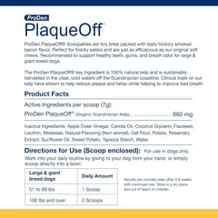 NaturVatProDen PlaqueOff Scoopables - Hickory Smoked Bacon Flavor Dental Bites for Large Dogs, Natural Kelp for Plaque & Tartar Control, Freshens Breath -Large & Giant Breed Dental Care