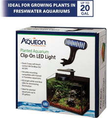 Aqueon Clip-On LED Aquarium Fish Tank Light for Planted Growing Plants for Up To 20 Gallon Aquariums