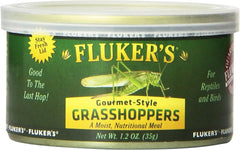 Fluker's Gourmet Canned Food for Reptiles, Fish, Birds and Small Animals, Grass Hoppers 1.2 oz