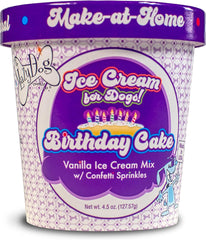 The Lazy Dog Cookie Co. Make-at-Home Ice Cream Mix Birthday Cake, Vanilla with Confetti Sprinkles Dog Treats, 4.5 oz