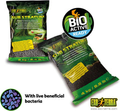 Exo Terra Sub Stratum, Bioactive Volcanic Substrate for Reptile Terrariums, Eliminates Odor, Offers Correct Moisture Levels