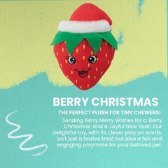 Snugarooz Berry Christmas Dog Toy with Repair Patch – Plush Made from Recycled Bottles – Holiday Design for Small & Medium Dog Breeds