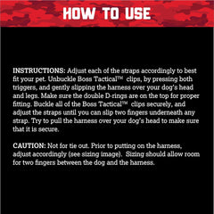 Boss Dog Tactical Harness, Hot Pink