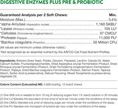 NaturVet – Digestive Enzymes for Cats Plus Probiotics – 60 Soft Chews – Helps Support Diet Change & A Healthy Digestive Tract – Aids in The Absorption of Vitamins & Minerals – 30 Day Supply