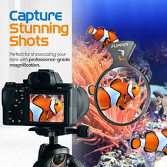 Flipper Cleaner FL!PPER Flipper DeepSee Viewer MAX 5" Black - Coral and Fish Magnifier for Reef Tank and Freshwater Aquarium Photography and Videography - Magnetic Magnifying Glass