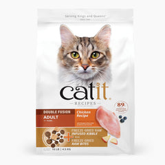 Catit Recipes Double Fusion Adult Cat Food – Chicken Recipe, High-Protein, Freeze-Dried Raw Toppings, No by-Products, Minimally Processed for Optimal Nutrition