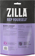 Zilla Reptile Food Munchies River Shrimp for Turtles, Salamanders, Axolotls, and Large Tropical Fish, 2-Ounce