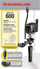 Marineland Maxi-Jet 600, Multi-Use Water Pump And Power Head, Fully Convertible (ML90510), 160/750 GPH