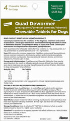 Elanco Chewable Quad Dewormer for Dogs, , 4 Chewable Tablets, White