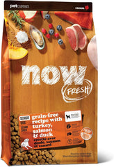 Now Fresh Grain-Free Senior Dry Dog Food with Turkey, Salmon & Duck, Premium Kibble Made with Real Meat & Fish, Chicken-Free Recipe, Glucosamine & Chondroitin for Healthy Joints