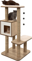 Vesper Cat Tree, High Base, Oak, 52063, 56 x 56 x 81.5 cm (22 x 22 x 32 in)