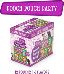 Weruva Dogs in The Kitchen, Variety Pack, Pooch Pouch Party!, Wet Dog Food 2.8-oz Pouch(Pack of 12)