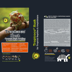 Galápagos Tropicoco® Husk Bedding for Reptiles, Amphibians, & Terrariums High Absorbency, Eco-Friendly, Dust-Free Perfect for Water Dragons, Tortoises, Snakes, & More, 8QT Compressed Brick