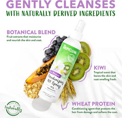 TropiClean Dog Perfume, Long Lasting Kiwi Cologne, Deodorizing Spray for Smelly Dogs, After Bath Detangling Spray with Vitamin E, Safe for Cats 8 oz