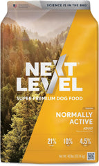 Next Level Super Premium Dog Food – Normally Active – Dry Kibble for Adult Dogs of All Breeds – 21% Protein, Beef, Pork, Fish, Chicken, Gluten Free Grains 40 lb