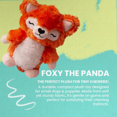 Snugarooz Foxy Panda with Repair Patch - Plush Red Panda Dog Toy with Squeaker & Crinkle - Heart-Shaped Nose - Soft & Sustainable Fun for Dogs
