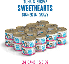 Weruva Best Feline Friend (B.F.F.) Tuna & Shrimp Sweethearts with Red Meat Tuna & Shrimp in Gravy Cat Food